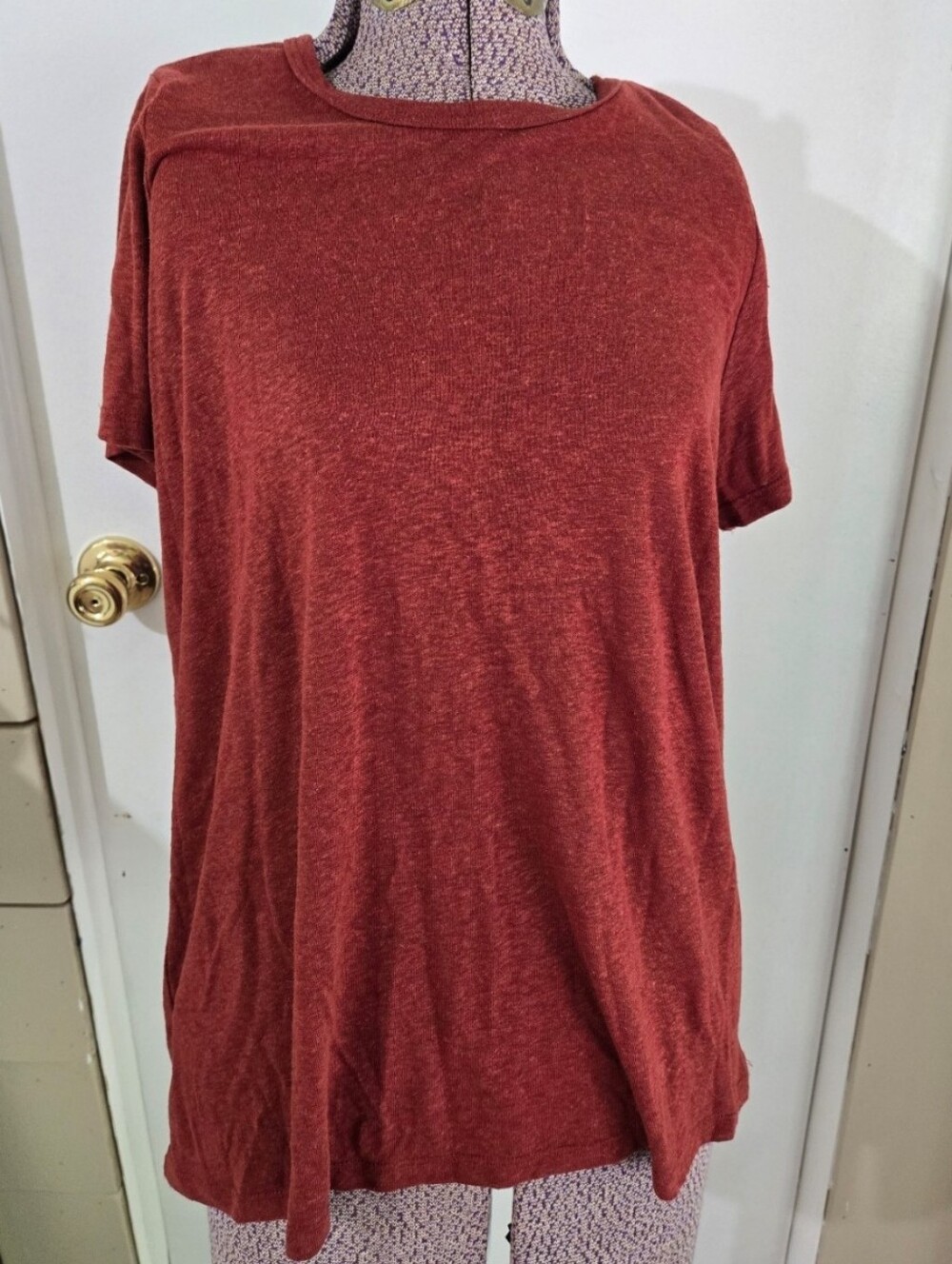 Torrid Womens Short Sleeve Red Rust Earthcore Normcore 90s Grunge Size 00/10/12